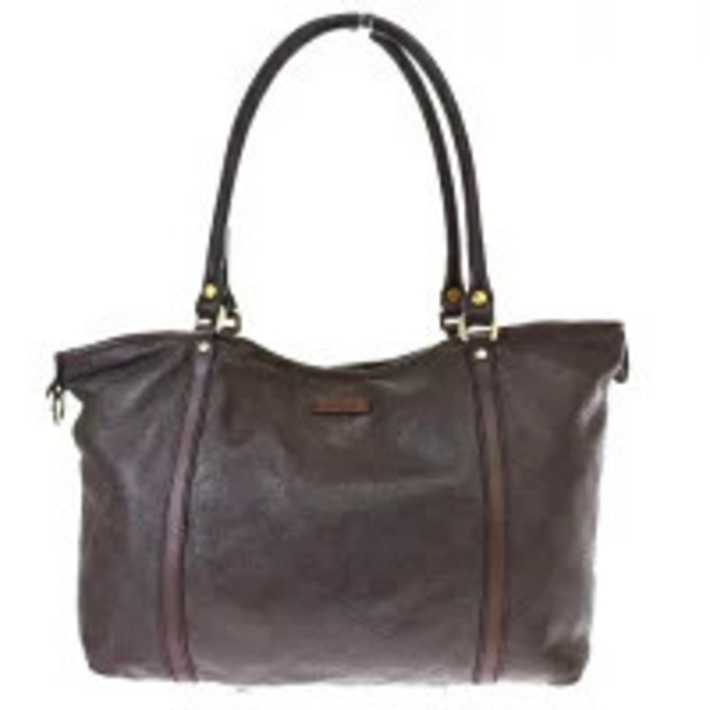 Gucci Shima Shoulder Bag Tote GG Brown Leather